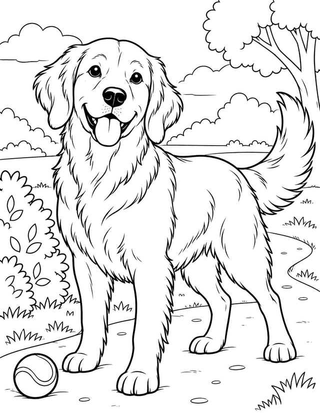 medium dog coloring page