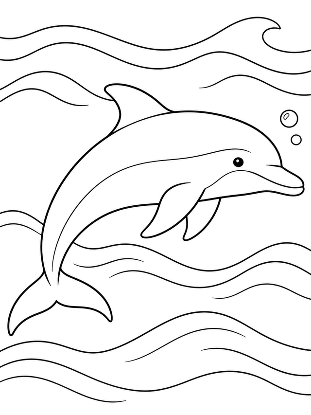 simple dolphin coloring page