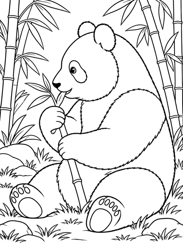 simple giant panda coloring page