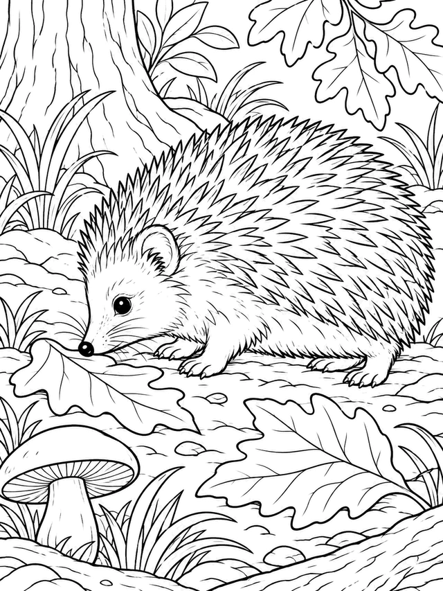 medium hedgehog coloring page