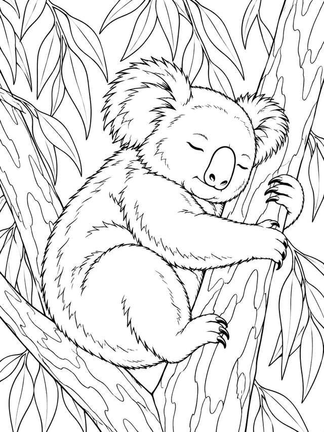 medium koala coloring page