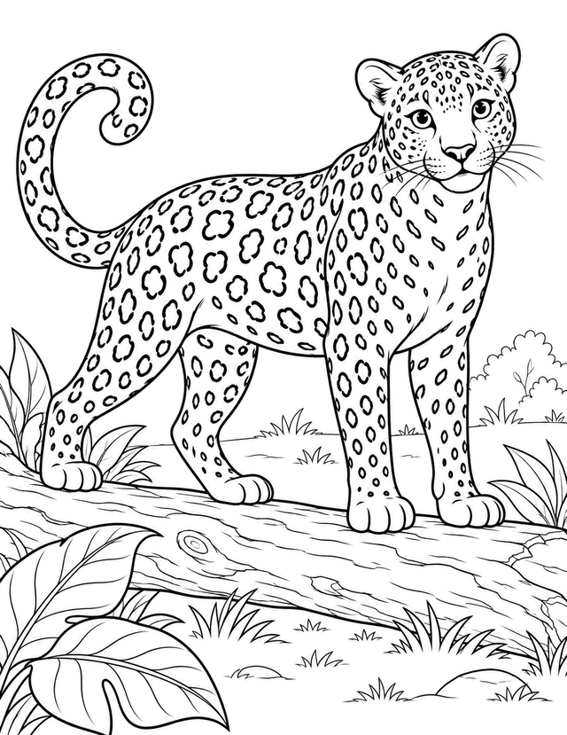 medium leopard coloring page