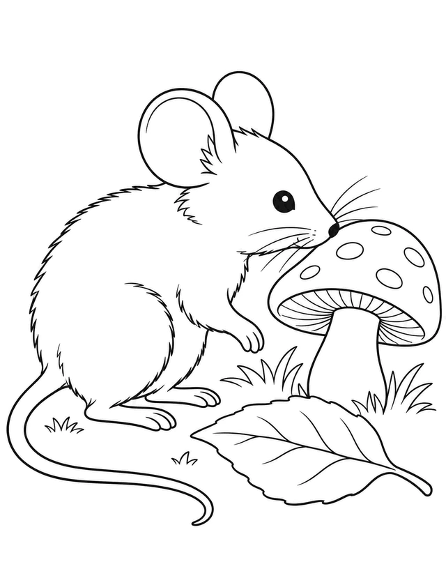 simple mouse coloring page