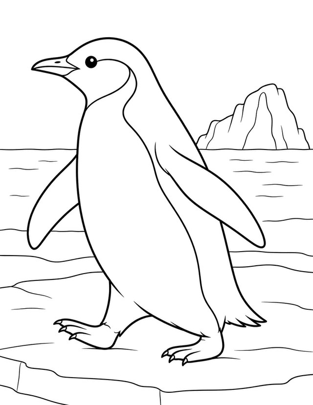 simple penguin coloring page